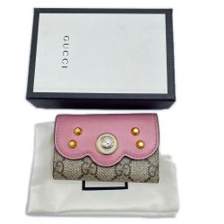 ◆◆ GUCCI グッチ キーケース GGスプリーム ６連キーケース 431479 ベージュ×ピンク Bランク