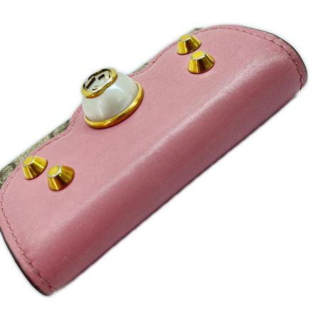  GUCCI グッチ キーケース GGスプリーム ６連キーケース 431479 ベージュ×ピンク