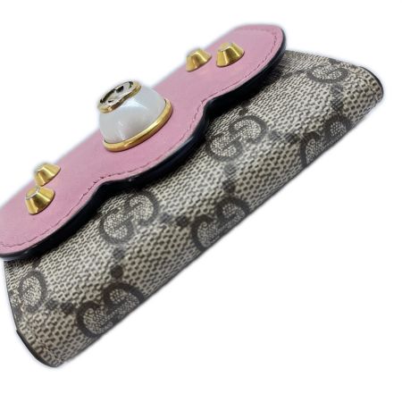 GUCCI グッチ キーケース GGスプリーム ６連キーケース 431479 ベージュ×ピンク