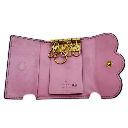  GUCCI グッチ キーケース GGスプリーム ６連キーケース 431479 ベージュ×ピンク