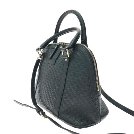  GUCCI グッチ レディース ハンドバッグ マイクログッチシマ ドーム型  449663 ブラック