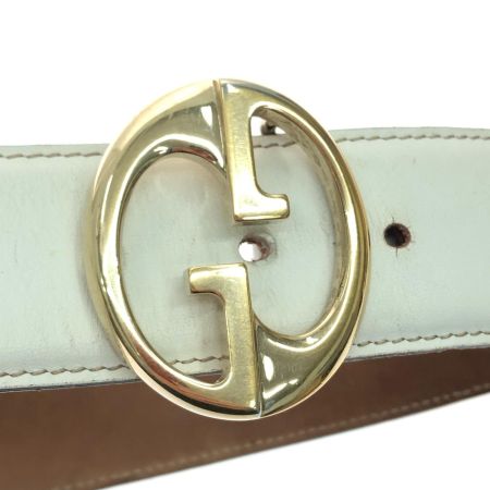  GUCCI グッチ メンズ ベルト インターロッキングG レザー  214351 ホワイト
