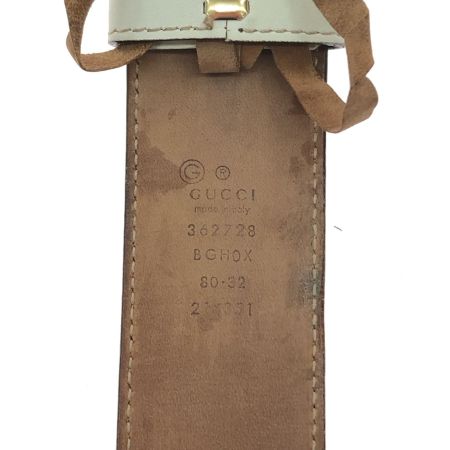  GUCCI グッチ メンズ ベルト インターロッキングG レザー  214351 ホワイト