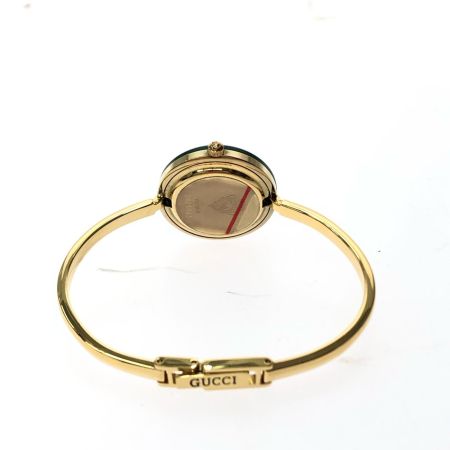  GUCCI グッチ レディース腕時計 クオーツ チェンジベゼル バングル 金メッキ　ゴールド 11/12.2 ホワイト