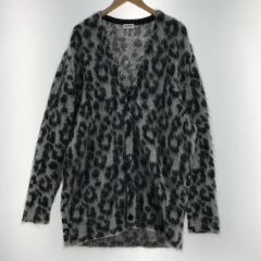  SAINT LAURENT(Yves Saint Laurent) モヘヤニット カーディガン SIZE XS レオパード柄 331074 Bランク