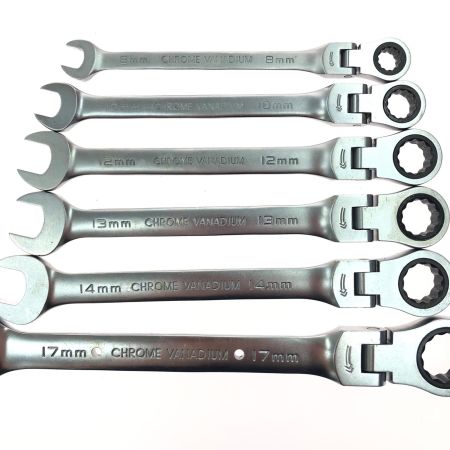 TOP トップ工業  首振りラチェットコンビセット 6丁組 ホルダー付 ギアレンチ FRC-6000