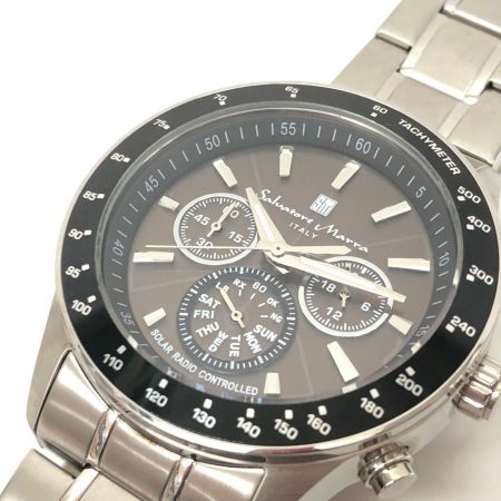  Salvatore Marra サルバトーレマーラ メンズ腕時計 クオーツ 電波ソーラー クロノグラフ 限定モデル SM14117-SSBK