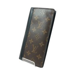 ▼▼ LOUIS VUITTON ルイヴィトン メンズ 二つ折り長財布 モノグラム マカサー ポルトフォイユ・ブラザ M69410 ブラウン Bランク