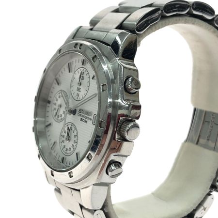  SEIKO セイコー メンズ腕時計 クオーツ クロノグラフ 逆輸入 ホワイト文字盤 SND187P1