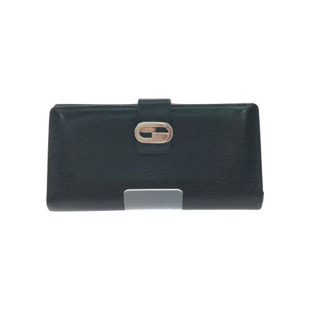  GUCCI グッチ メンズ 二つ折り長財布 インターロッキング ダブルホック  ブラック