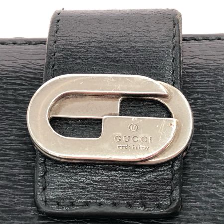  GUCCI グッチ メンズ 二つ折り長財布 インターロッキング ダブルホック  ブラック