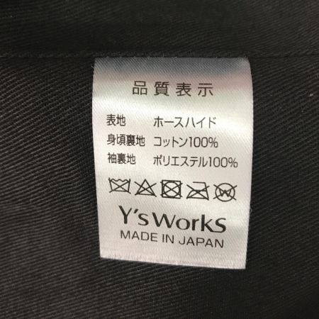  y's works レザージャケット レザーコート SIZE 46 馬革 ホースハイド ブラック