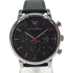 ▼▼ EMPORIO ARMANI エンポリオアルマーニ メンズ腕時計 クオーツ レザーベルト アナログ AR1828 Bランク