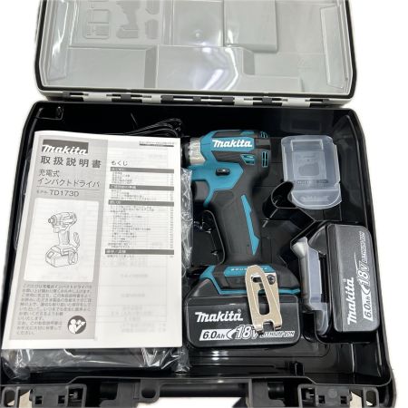MAKITA マキタ インパクトドライバ コードレス式 18v 充電器・充電池2個・ケース付 TD173DRGX ブルー