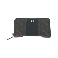 ▼▼ COACH コーチ レディース 長財布 アコーディオンジップウォレット ホース アンド キャリッジ CI212 ブラウン Bランク