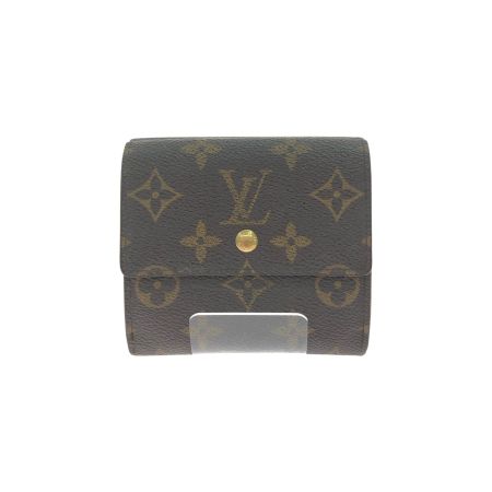  LOUIS VUITTON ルイヴィトン レディース モノグラム Wホック ポルトモネ ビエ カルトクレディ ボタン難有 M61652 ブラウン