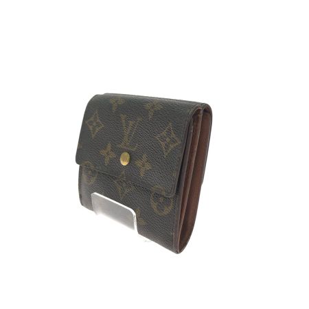  LOUIS VUITTON ルイヴィトン レディース モノグラム Wホック ポルトモネ ビエ カルトクレディ ボタン難有 M61652 ブラウン