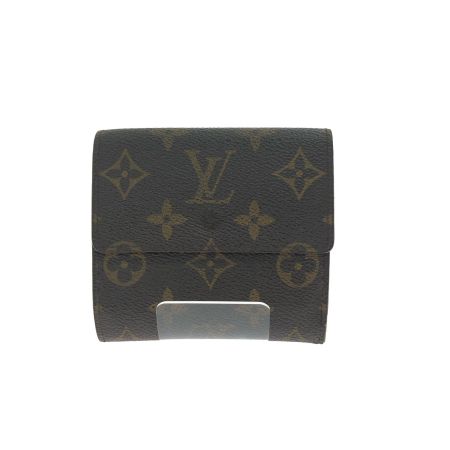  LOUIS VUITTON ルイヴィトン レディース モノグラム Wホック ポルトモネ ビエ カルトクレディ ボタン難有 M61652 ブラウン