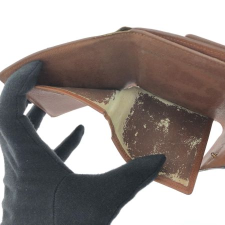  LOUIS VUITTON ルイヴィトン レディース モノグラム Wホック ポルトモネ ビエ カルトクレディ ボタン難有 M61652 ブラウン