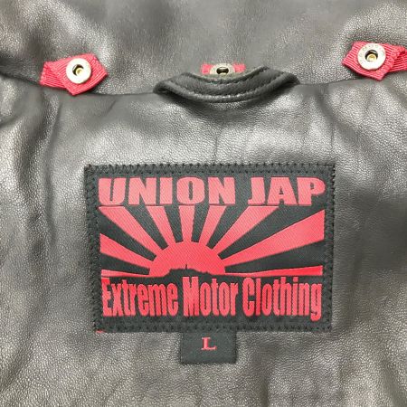  UNION JAP ライダースジャケット SIZE L 着脱式の衿ボアとボアライナー付き ブラック