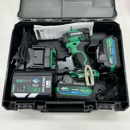  HiKOKI ハイコーキ インパクトドライバ コードレス式 充電器・充電池2個・ケース付 WH36DD グリーン
