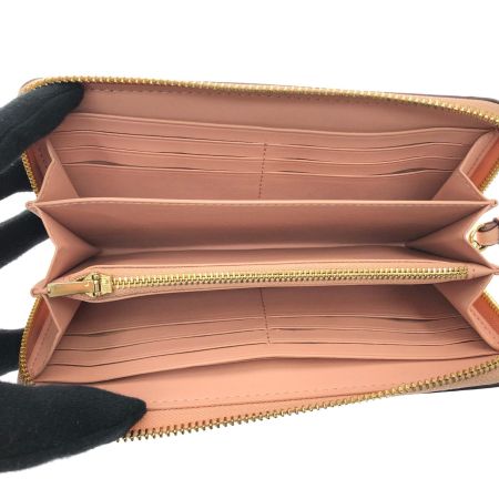  COACH コーチ レディース長財布 ラウンドファスナー シグネチャー  C4452 ブラウン×ピンク