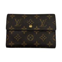 ▼▼ LOUIS VUITTON ルイヴィトン 三つ折り財布 モノグラム ポルトトレゾール・エテュイパピエ M61202 ブラウン Cランク