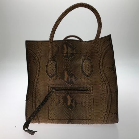  CELINE セリーヌ ハンドバッグ ラゲージ ファントム パイソン ブラウン