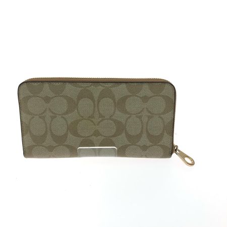  COACH コーチ レディース 長財布 ラウンドファスナー シグネチャー アウトレット C4452 ベージュ