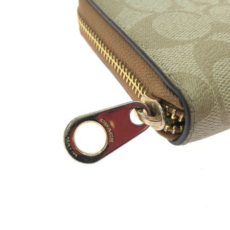  COACH コーチ レディース 長財布 ラウンドファスナー シグネチャー アウトレット C4452 ベージュ
