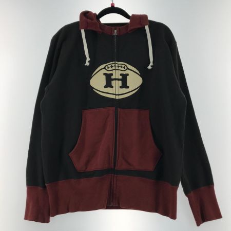  FREE WHEELERS フリーホイーラーズ  ジップパーカー ブラウン×ブラック SIZE 38  後付けフード クリムゾン ブラウン×ブラック