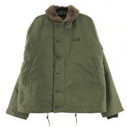 ▼▼ HOUSTON ヒューストン ジャケット SIZE 42 メンズ 5N-1 NAVY DEPARTMENT CONTRACTNX 5N-1 グリーン Bランク