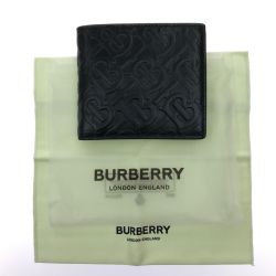 ▼▼ BURBERRY バーバリー 財布 2つ折り財布 TIVDSR1271 TBモノグラムエンボス加工 ブラック Aランク
