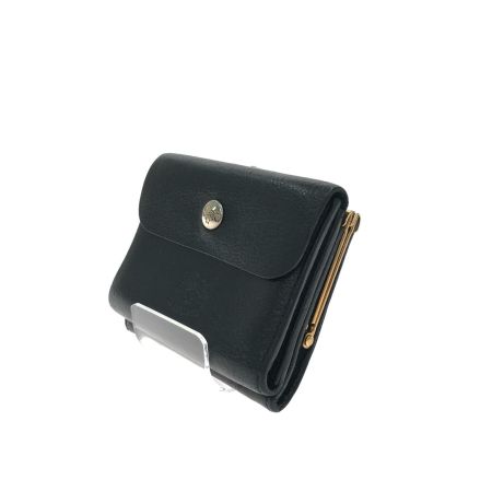  IL BISONTE イルビゾンテ レディース 三つ折り財布 がま口財布 コンパクトウォレット 牛革 イタリア製 ブラック