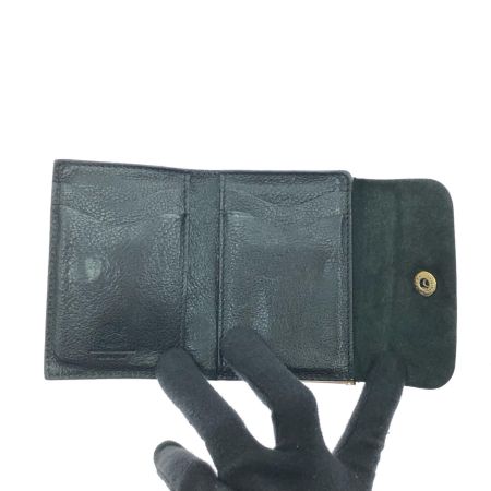  IL BISONTE イルビゾンテ レディース 三つ折り財布 がま口財布 コンパクトウォレット 牛革 イタリア製 ブラック
