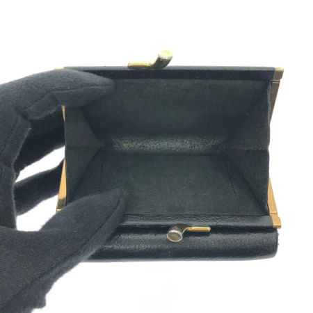  IL BISONTE イルビゾンテ レディース 三つ折り財布 がま口財布 コンパクトウォレット 牛革 イタリア製 ブラック