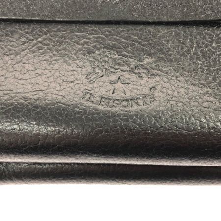  IL BISONTE イルビゾンテ レディース 三つ折り財布 がま口財布 コンパクトウォレット 牛革 イタリア製 ブラック