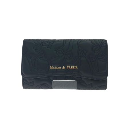  Maison de FLEUR メゾンドフルール レディース 長財布 リボンキルティング  ブラック