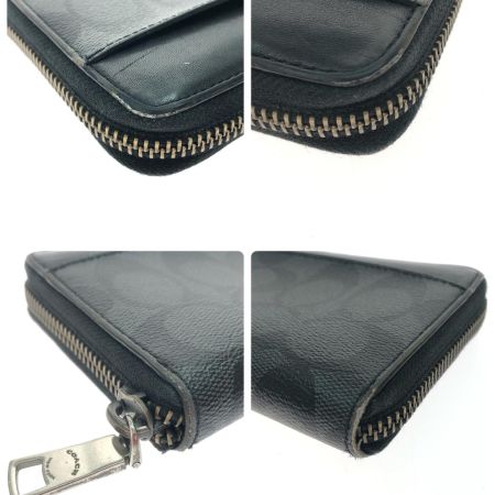  COACH コーチ ユニセックス 長財布 ラウンドファスナー シグネチャー F58112 ブラック