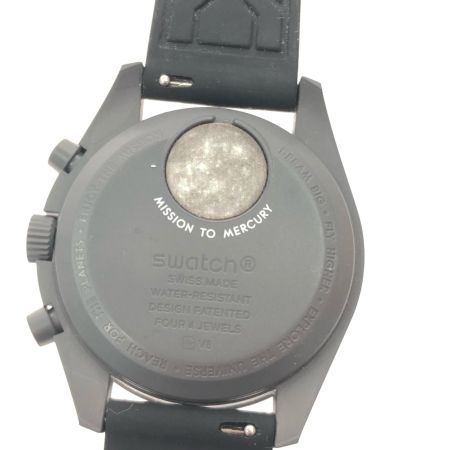  OMEGA オメガ メンズ腕時計 クオーツ クロノグラフ SWATCHコラボ ミッション トゥ マーキュリー ベルト社外品 S033A100