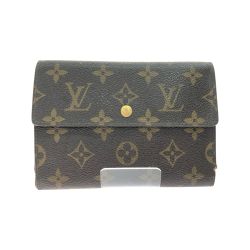 ▼▼ LOUIS VUITTON ルイヴィトン レディース 三つ折り財布 モノグラム ポルトトレゾール・エテュイパピエ M61202 ブラウン Cランク