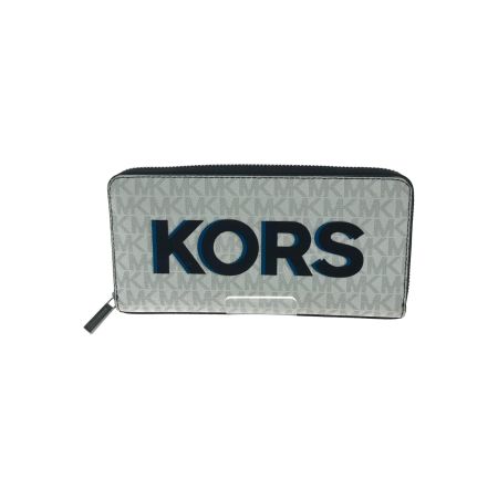  MICHAEL KORS マイケルコース ユニセックス ラウンドファスナー 長財布 MK シグネチャー 36S4LPCZ1B ホワイト×ブラック