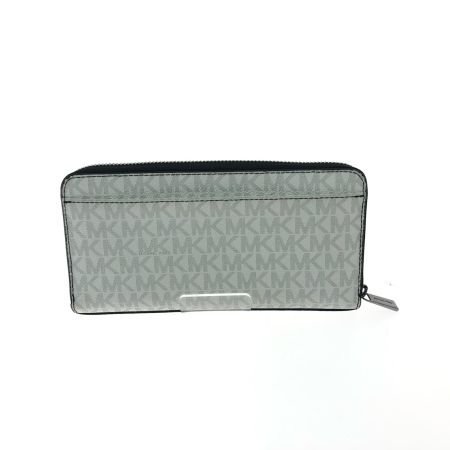  MICHAEL KORS マイケルコース ユニセックス ラウンドファスナー 長財布 MK シグネチャー 36S4LPCZ1B ホワイト×ブラック