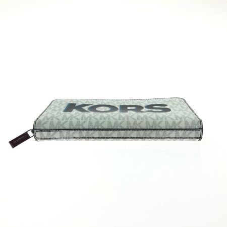  MICHAEL KORS マイケルコース ユニセックス ラウンドファスナー 長財布 MK シグネチャー 36S4LPCZ1B ホワイト×ブラック