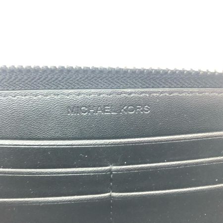  MICHAEL KORS マイケルコース ユニセックス ラウンドファスナー 長財布 MK シグネチャー 36S4LPCZ1B ホワイト×ブラック