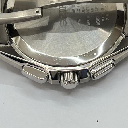  SEIKO セイコー 腕時計 電波ソーラー チタン 8B63-0AB0 シルバー×ブルー系