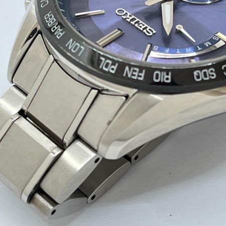  SEIKO セイコー 腕時計 電波ソーラー チタン 8B63-0AB0 シルバー×ブルー系
