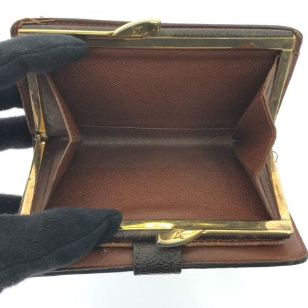  LOUIS VUITTON ルイヴィトン レディース 二つ折り財布 がま口 モノグラム・ポルトモネ・ピエ・ヴィエノワ M61663 ブラウン