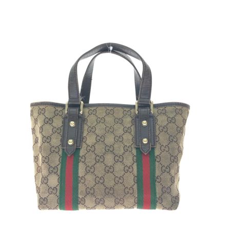  GUCCI グッチ レディース トートバッグ シェリーライン GGキャンバス ミニトート ベージュ
