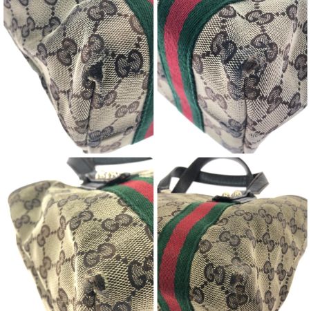  GUCCI グッチ レディース トートバッグ シェリーライン GGキャンバス ミニトート ベージュ